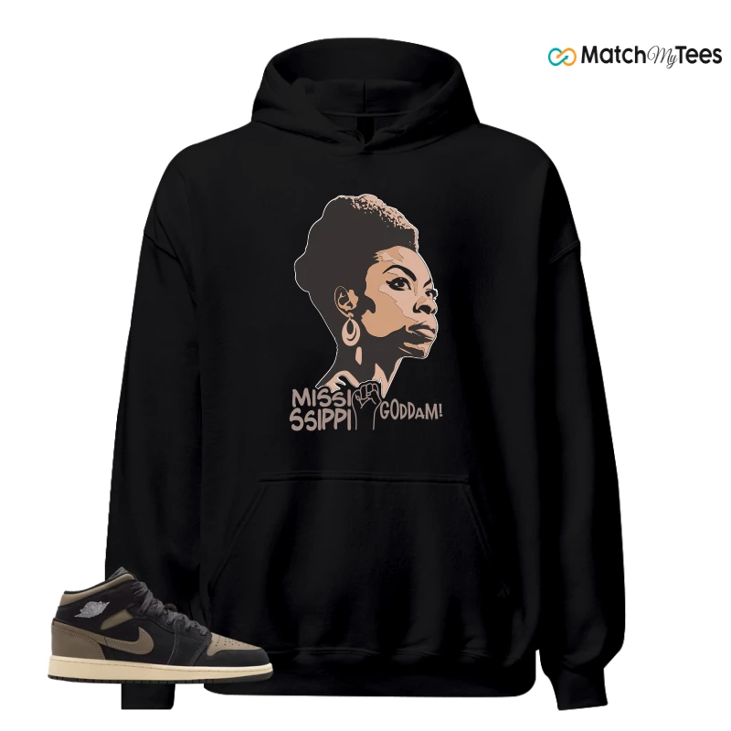 NIKE AIR JORDAN 1 MID SE OLIVE GREY SNEAKER Matching Tees hoodie