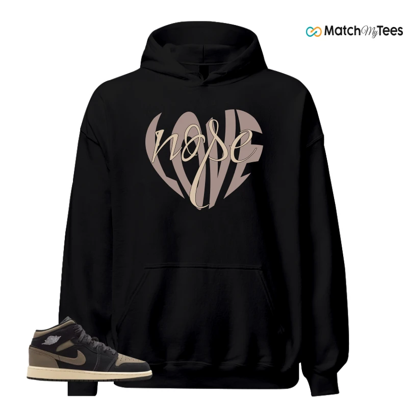 NIKE AIR JORDAN 1 MID SE OLIVE GREY SNEAKER Matching Tees hoodie