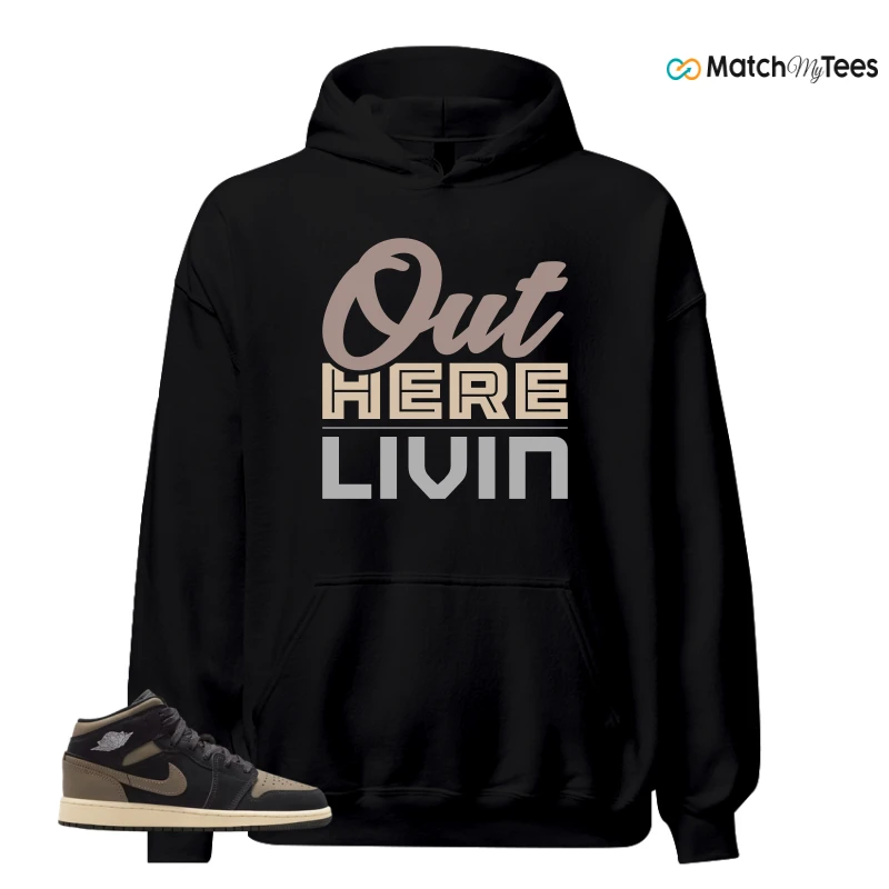 NIKE AIR JORDAN 1 MID SE OLIVE GREY SNEAKER Matching Tees hoodie
