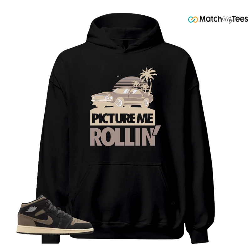 NIKE AIR JORDAN 1 MID SE OLIVE GREY SNEAKER Matching Tees hoodie
