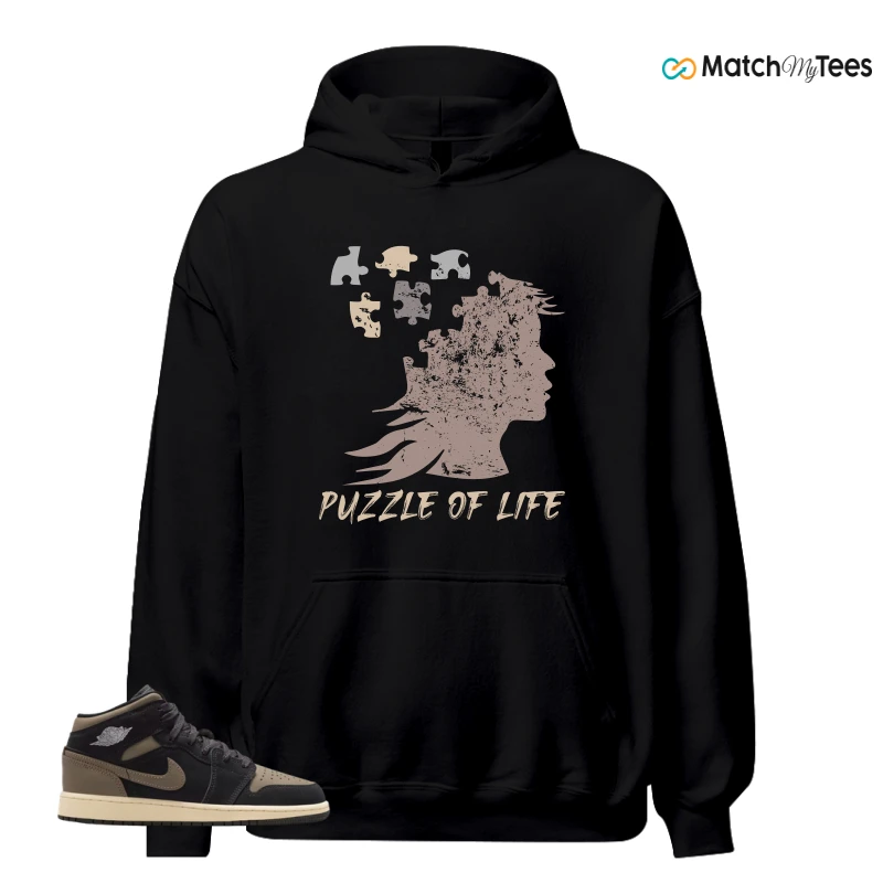NIKE AIR JORDAN 1 MID SE OLIVE GREY SNEAKER Matching Tees hoodie