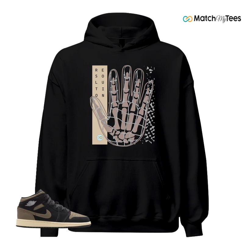 NIKE AIR JORDAN 1 MID SE OLIVE GREY SNEAKER Matching Tees hoodie