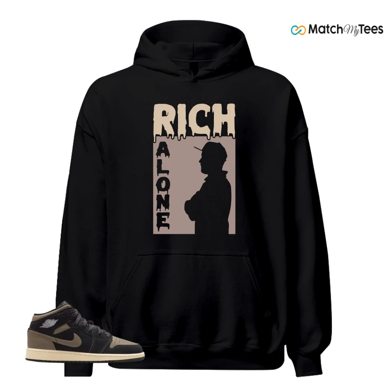 NIKE AIR JORDAN 1 MID SE OLIVE GREY SNEAKER Matching Tees hoodie