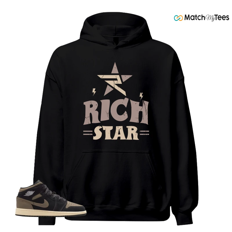 NIKE AIR JORDAN 1 MID SE OLIVE GREY SNEAKER Matching Tees hoodie