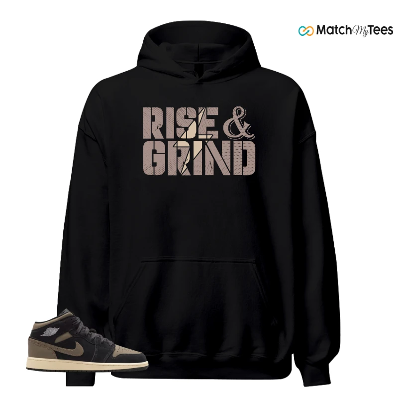 NIKE AIR JORDAN 1 MID SE OLIVE GREY SNEAKER Matching Tees hoodie