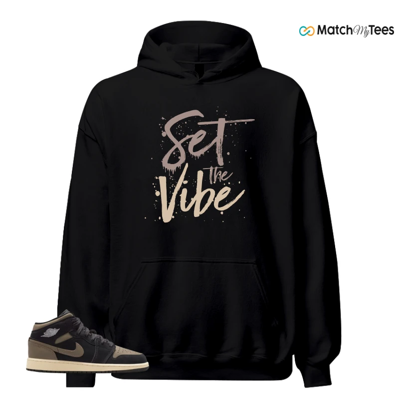 NIKE AIR JORDAN 1 MID SE OLIVE GREY SNEAKER Matching Tees hoodie