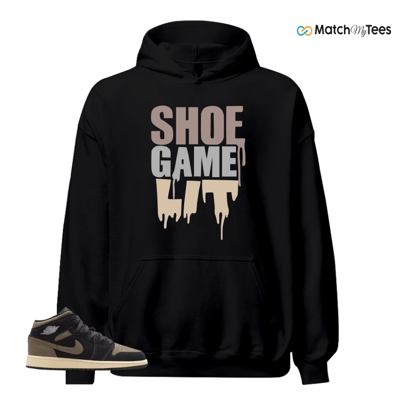 NIKE AIR JORDAN 1 MID SE OLIVE GREY SNEAKER Matching Tees hoodie