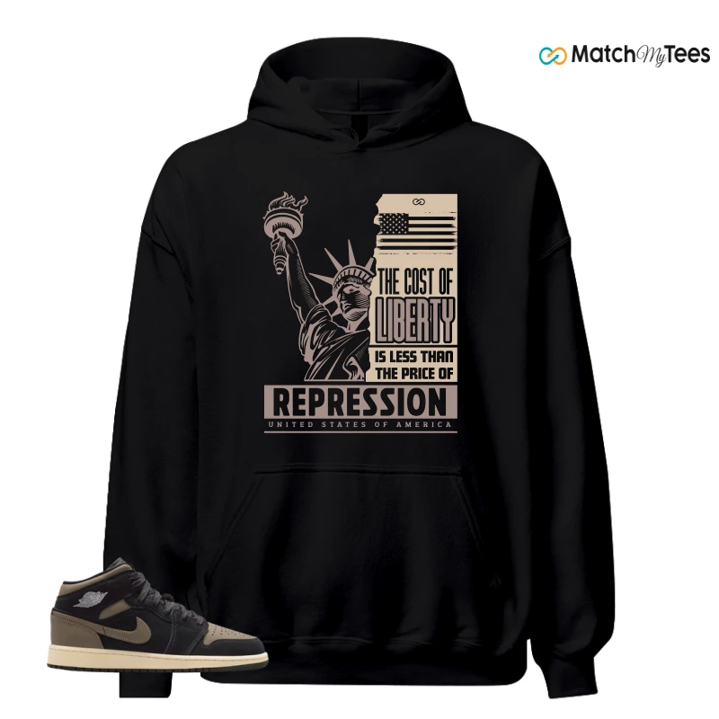 NIKE AIR JORDAN 1 MID SE OLIVE GREY SNEAKER Matching Tees hoodie