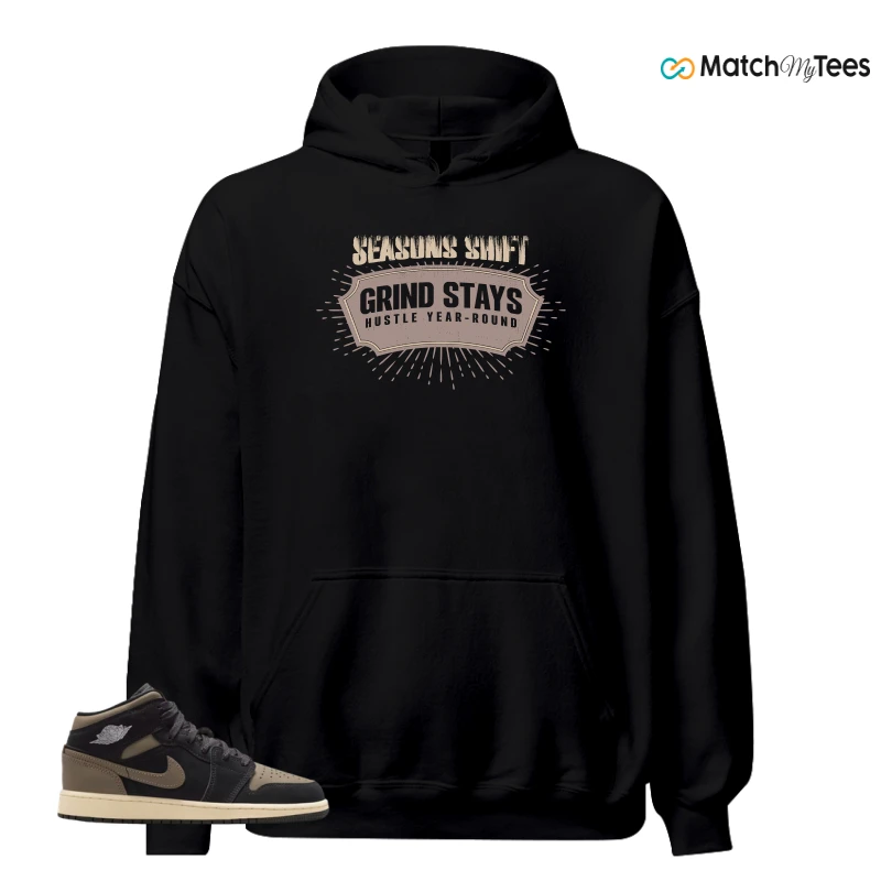 NIKE AIR JORDAN 1 MID SE OLIVE GREY SNEAKER Matching Tees hoodie