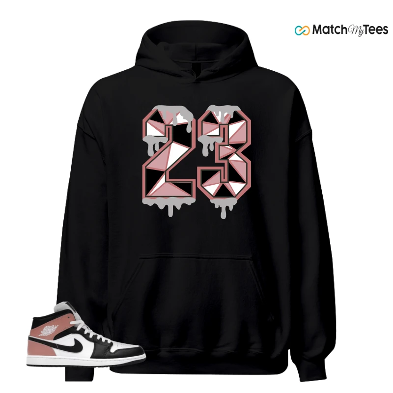 NIKE AIR JORDAN 1 MID WHITE RUST PINK BLACK SNEAKER Matching Tees hoodie
