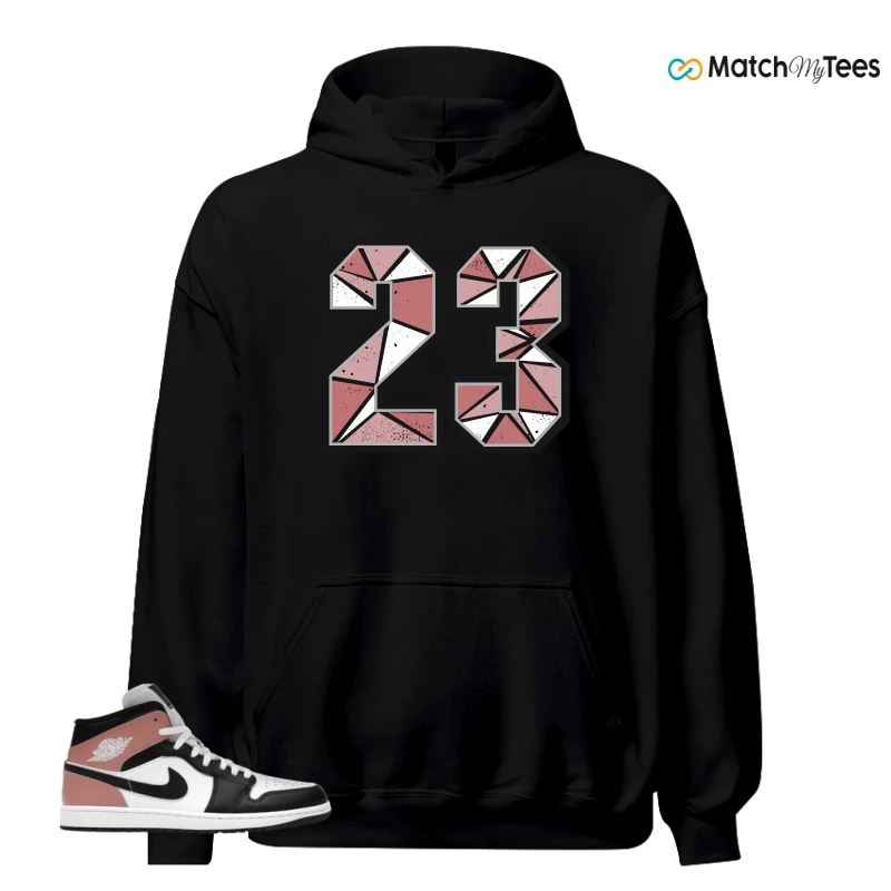 NIKE AIR JORDAN 1 MID WHITE RUST PINK BLACK SNEAKER Matching Tees hoodie