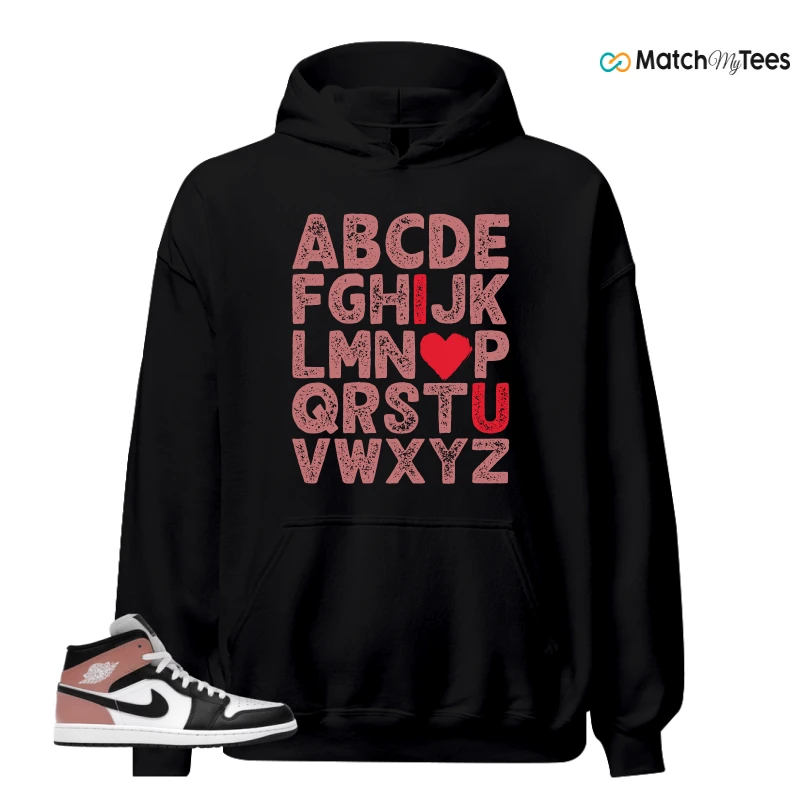 NIKE AIR JORDAN 1 MID WHITE RUST PINK BLACK SNEAKER Matching Tees hoodie