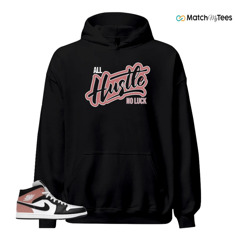 NIKE AIR JORDAN 1 MID WHITE RUST PINK BLACK SNEAKER Matching Tees hoodie