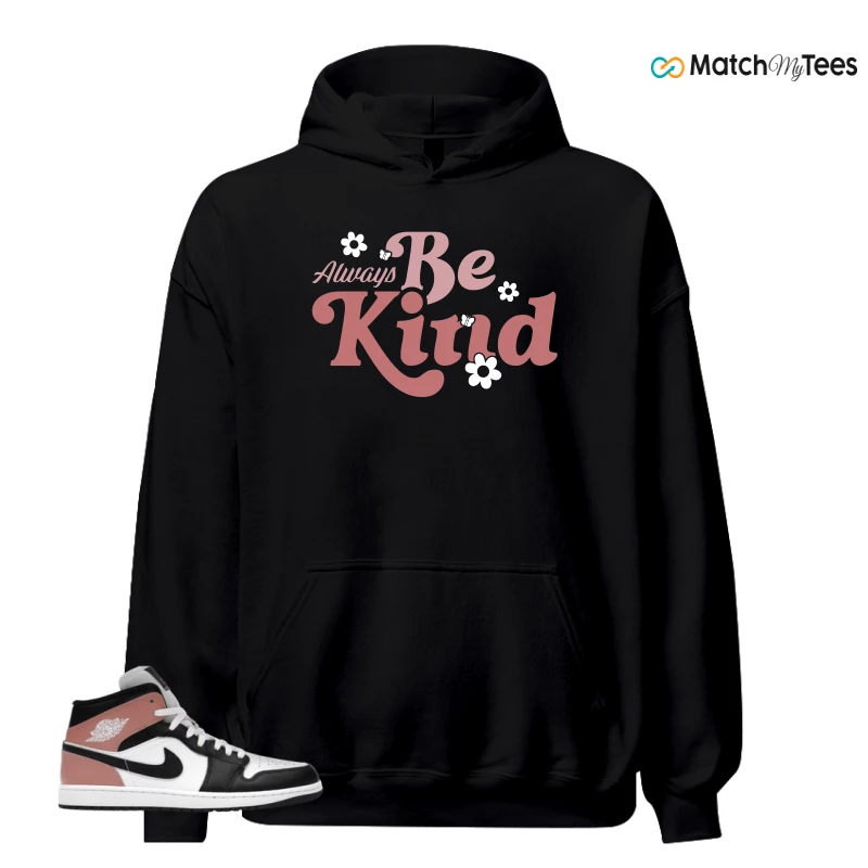 NIKE AIR JORDAN 1 MID WHITE RUST PINK BLACK SNEAKER Matching Tees hoodie