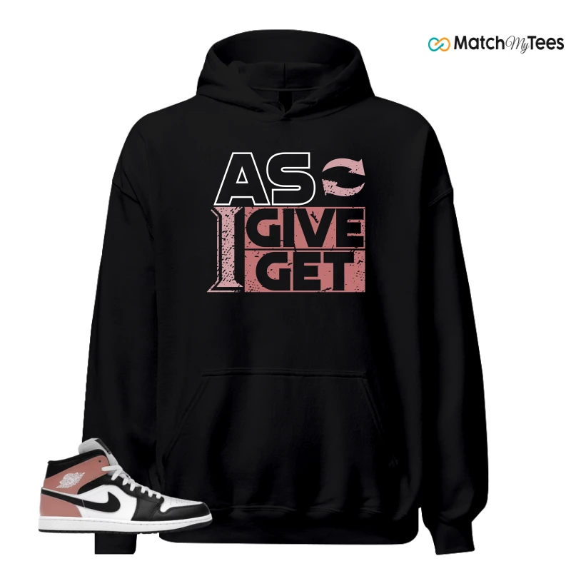 NIKE AIR JORDAN 1 MID WHITE RUST PINK BLACK SNEAKER Matching Tees hoodie