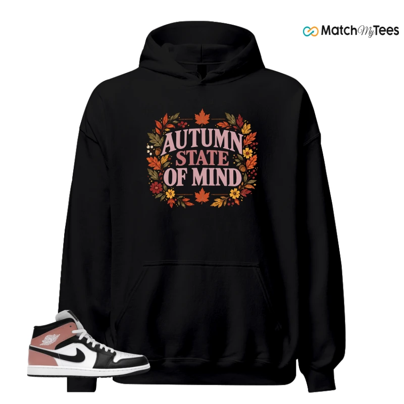 NIKE AIR JORDAN 1 MID WHITE RUST PINK BLACK SNEAKER Matching Tees hoodie