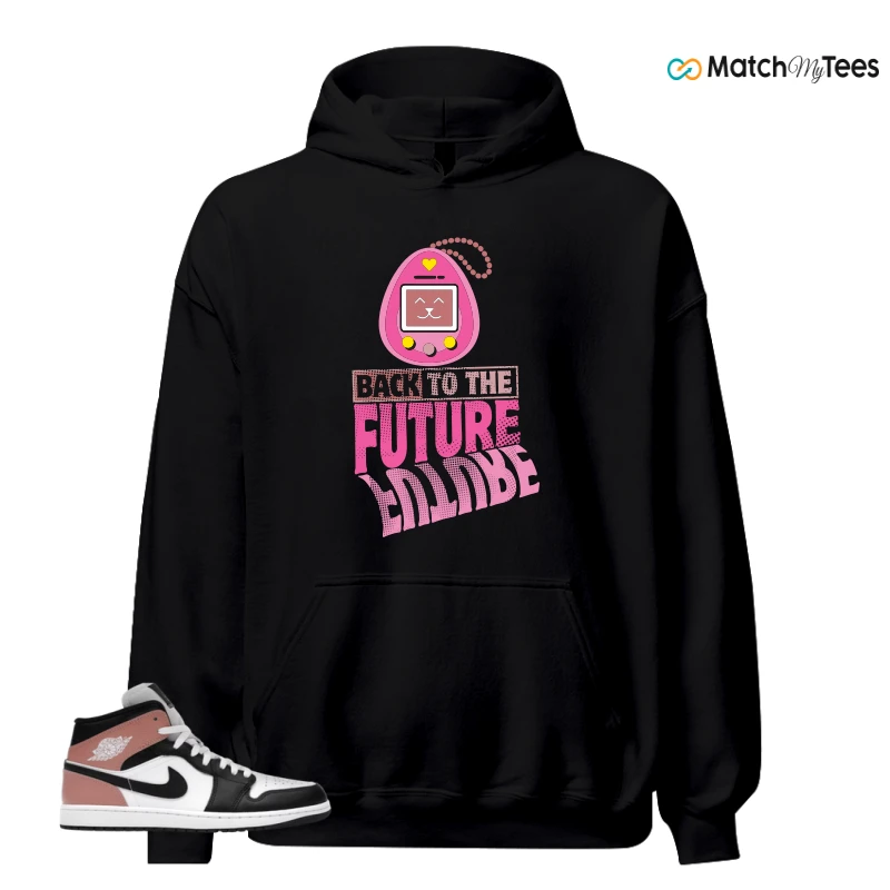 NIKE AIR JORDAN 1 MID WHITE RUST PINK BLACK SNEAKER Matching Tees hoodie