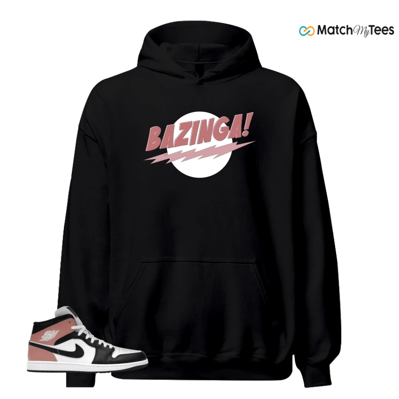 NIKE AIR JORDAN 1 MID WHITE RUST PINK BLACK SNEAKER Matching Tees hoodie