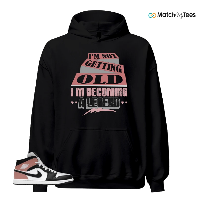 NIKE AIR JORDAN 1 MID WHITE RUST PINK BLACK SNEAKER Matching Tees hoodie