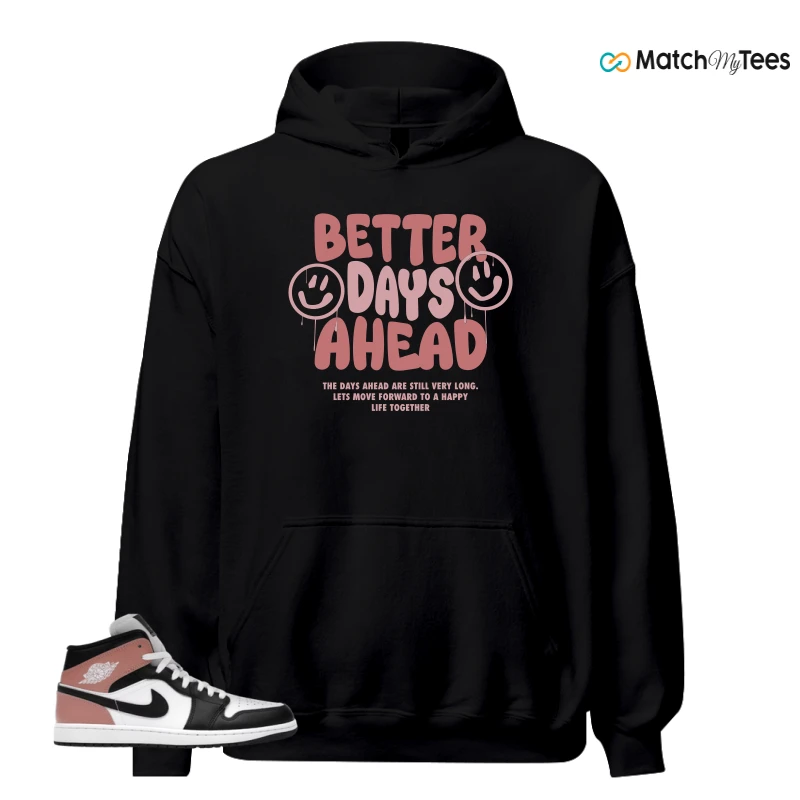 NIKE AIR JORDAN 1 MID WHITE RUST PINK BLACK SNEAKER Matching Tees hoodie