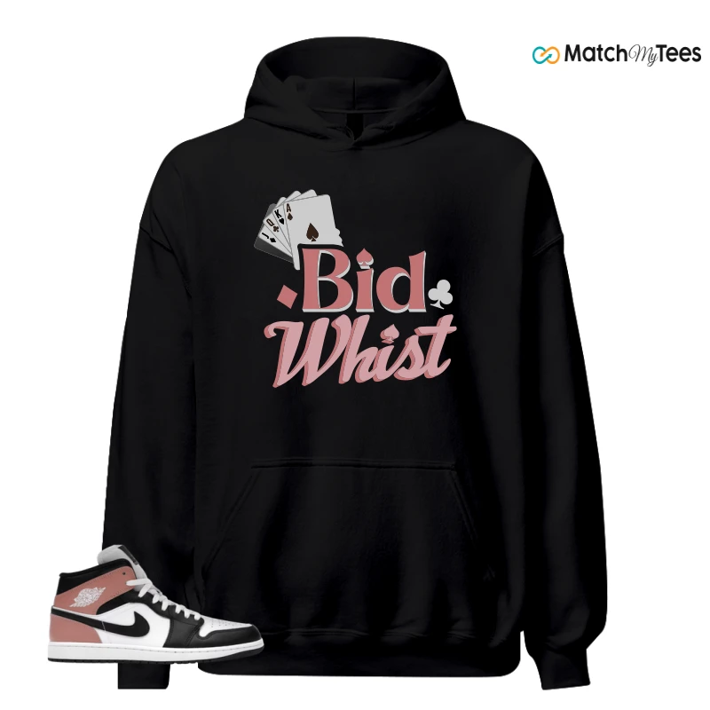NIKE AIR JORDAN 1 MID WHITE RUST PINK BLACK SNEAKER Matching Tees hoodie
