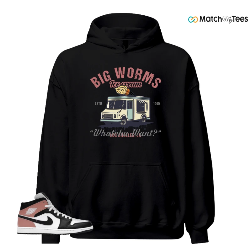 NIKE AIR JORDAN 1 MID WHITE RUST PINK BLACK SNEAKER Matching Tees hoodie