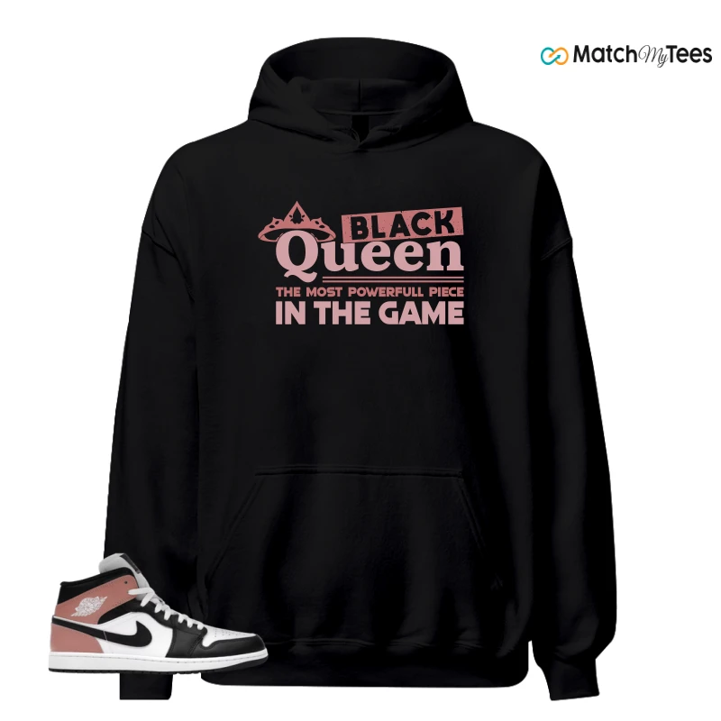 NIKE AIR JORDAN 1 MID WHITE RUST PINK BLACK SNEAKER Matching Tees hoodie