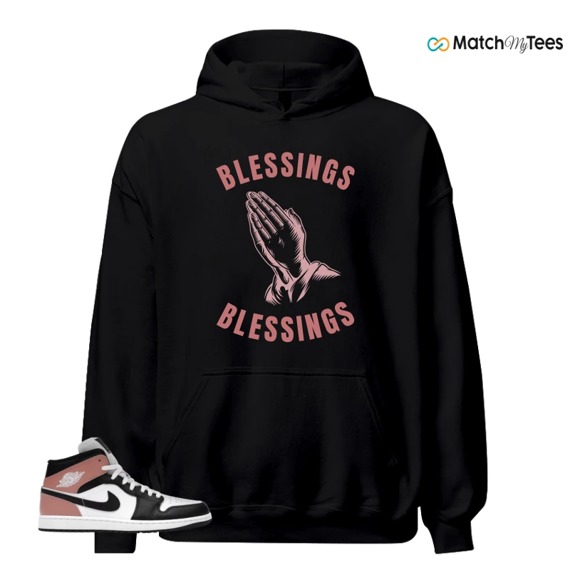 NIKE AIR JORDAN 1 MID WHITE RUST PINK BLACK SNEAKER Matching Tees hoodie
