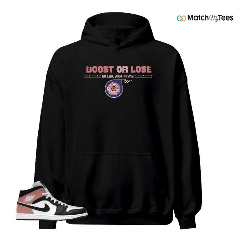 NIKE AIR JORDAN 1 MID WHITE RUST PINK BLACK SNEAKER Matching Tees hoodie