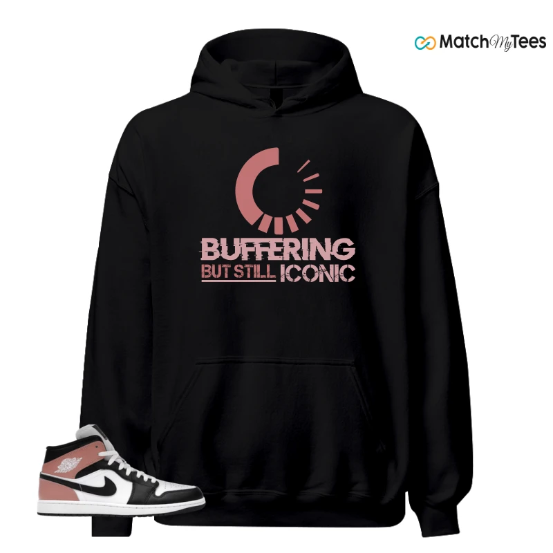 NIKE AIR JORDAN 1 MID WHITE RUST PINK BLACK SNEAKER Matching Tees hoodie