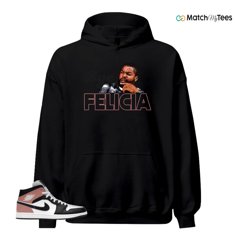 NIKE AIR JORDAN 1 MID WHITE RUST PINK BLACK SNEAKER Matching Tees hoodie