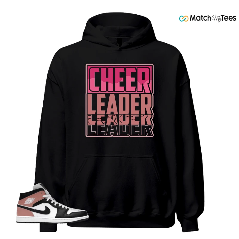 NIKE AIR JORDAN 1 MID WHITE RUST PINK BLACK SNEAKER Matching Tees hoodie