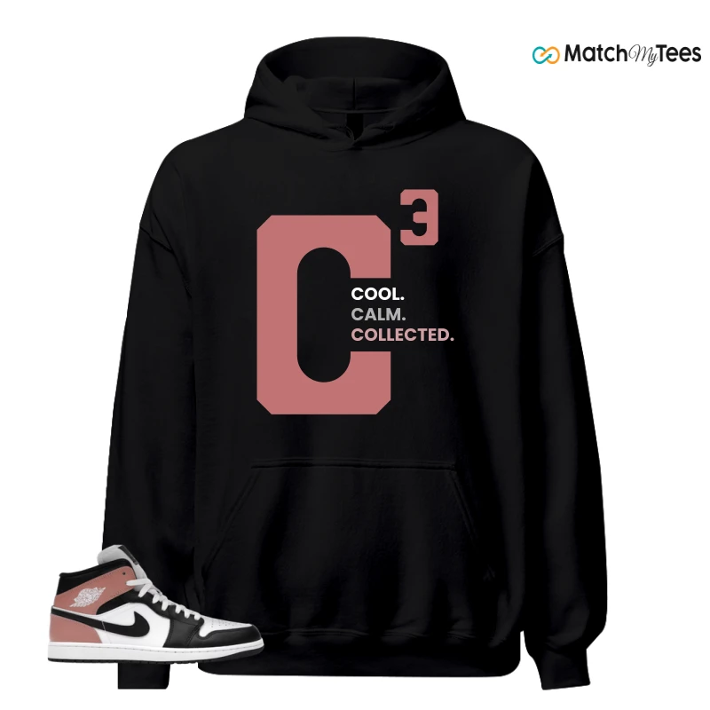 NIKE AIR JORDAN 1 MID WHITE RUST PINK BLACK SNEAKER Matching Tees hoodie