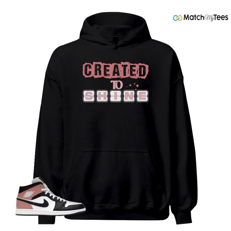 NIKE AIR JORDAN 1 MID WHITE RUST PINK BLACK SNEAKER Matching Tees hoodie