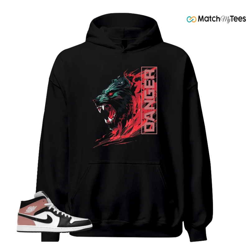 NIKE AIR JORDAN 1 MID WHITE RUST PINK BLACK SNEAKER Matching Tees hoodie