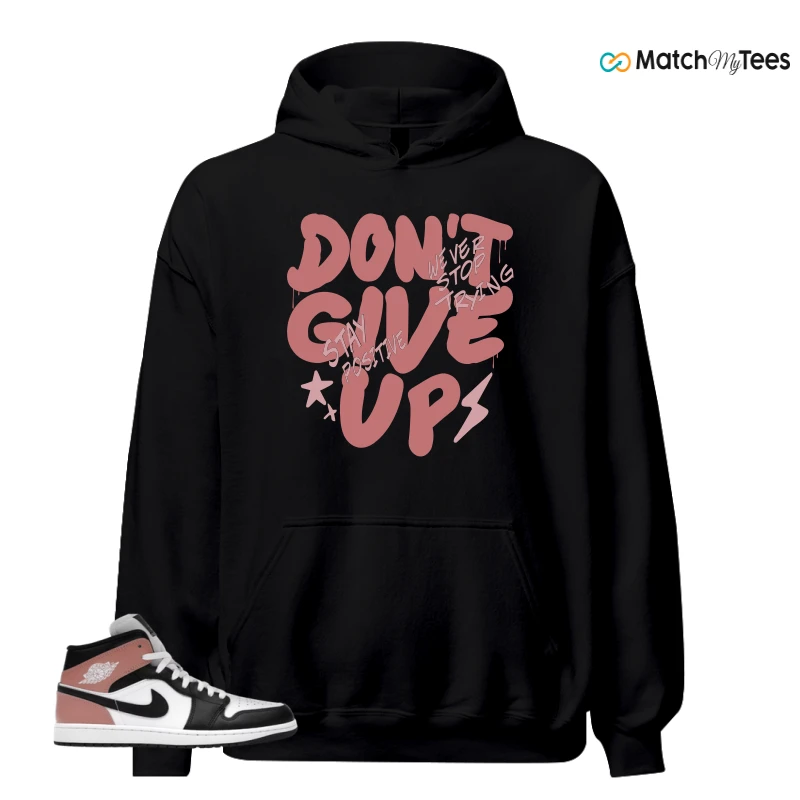 NIKE AIR JORDAN 1 MID WHITE RUST PINK BLACK SNEAKER Matching Tees hoodie