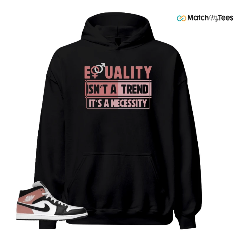 NIKE AIR JORDAN 1 MID WHITE RUST PINK BLACK SNEAKER Matching Tees hoodie