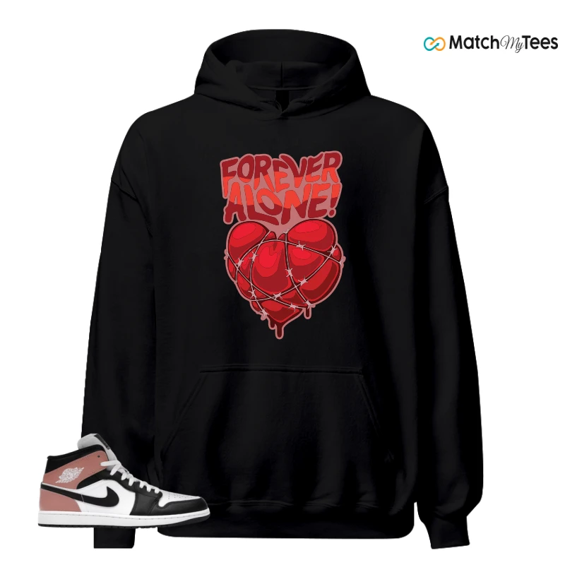 NIKE AIR JORDAN 1 MID WHITE RUST PINK BLACK SNEAKER Matching Tees hoodie