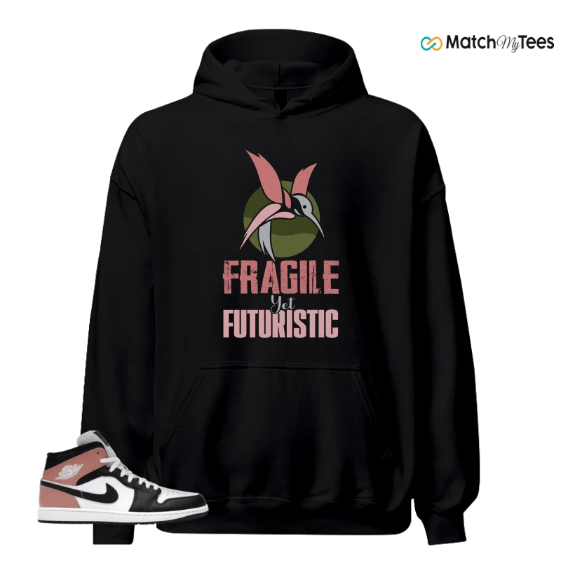 NIKE AIR JORDAN 1 MID WHITE RUST PINK BLACK SNEAKER Matching Tees hoodie