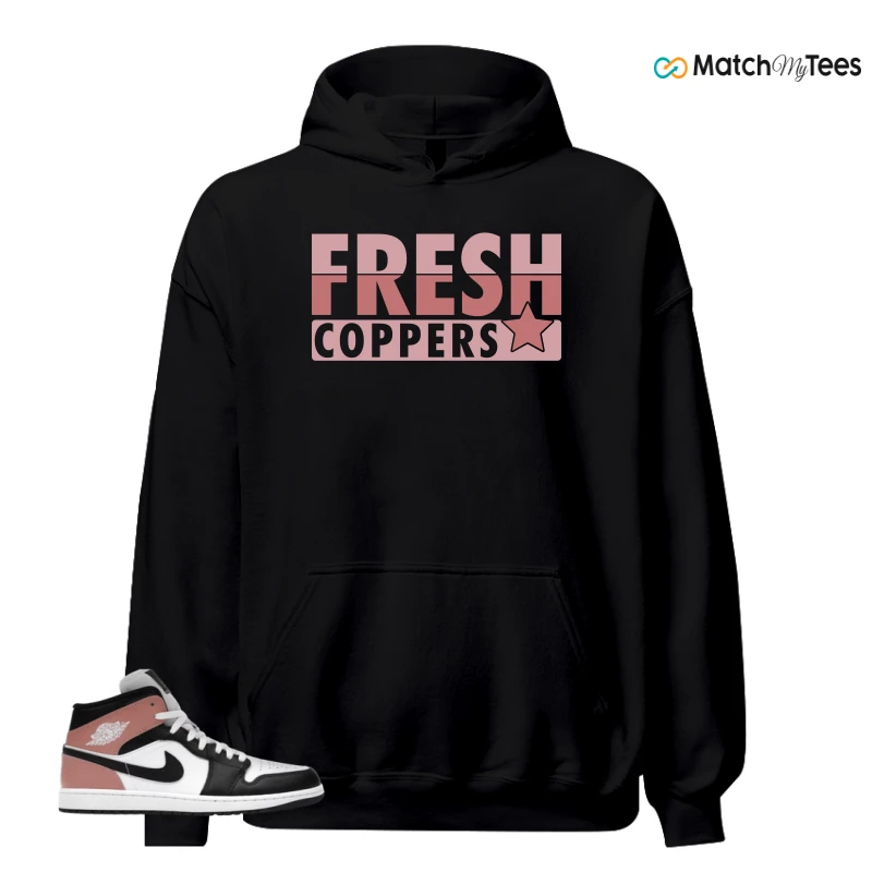 NIKE AIR JORDAN 1 MID WHITE RUST PINK BLACK SNEAKER Matching Tees hoodie