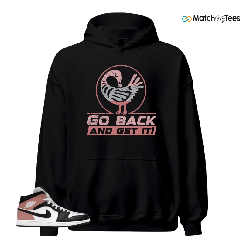 NIKE AIR JORDAN 1 MID WHITE RUST PINK BLACK SNEAKER Matching Tees hoodie