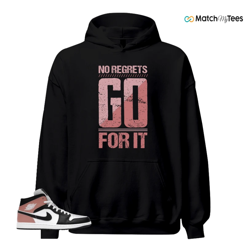 NIKE AIR JORDAN 1 MID WHITE RUST PINK BLACK SNEAKER Matching Tees hoodie