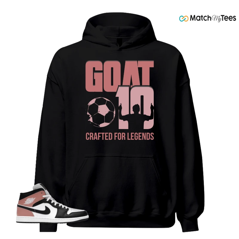 NIKE AIR JORDAN 1 MID WHITE RUST PINK BLACK SNEAKER Matching Tees hoodie