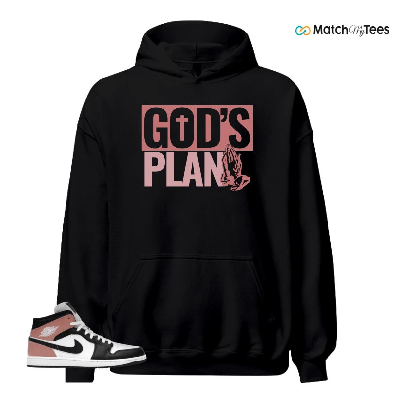 NIKE AIR JORDAN 1 MID WHITE RUST PINK BLACK SNEAKER Matching Tees hoodie