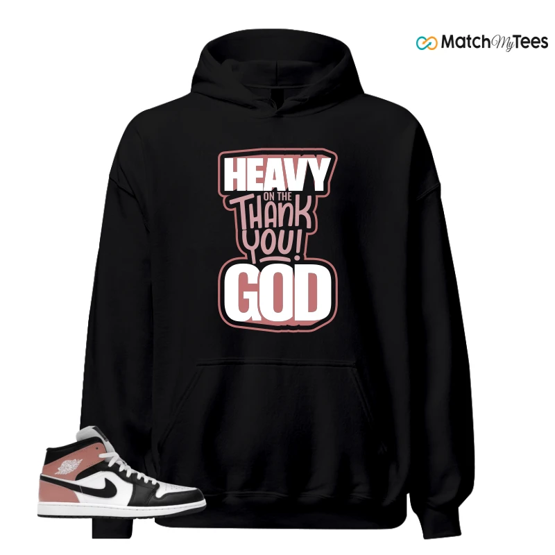 NIKE AIR JORDAN 1 MID WHITE RUST PINK BLACK SNEAKER Matching Tees hoodie