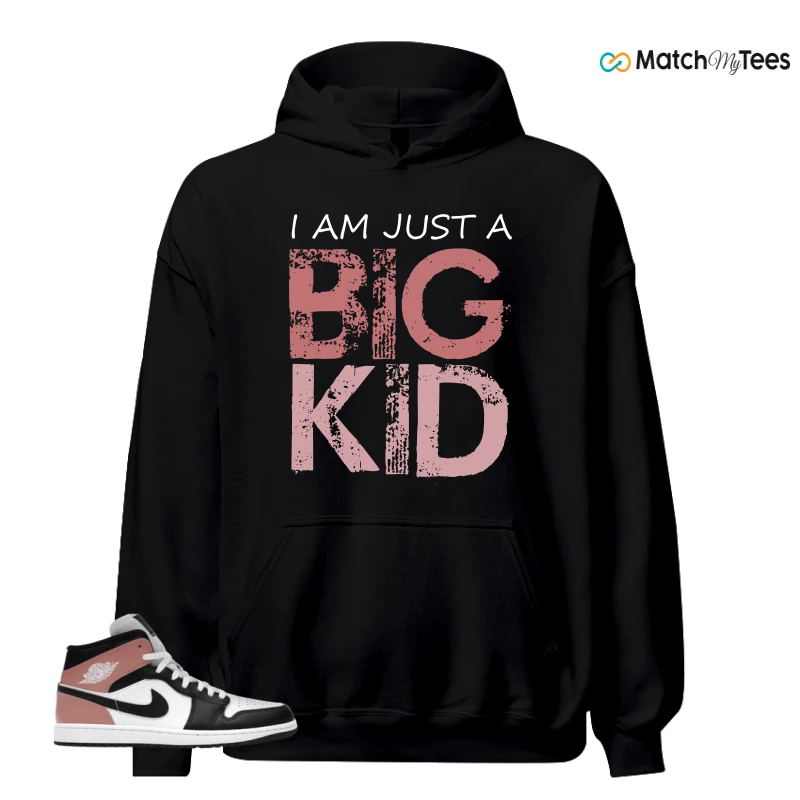 NIKE AIR JORDAN 1 MID WHITE RUST PINK BLACK SNEAKER Matching Tees hoodie