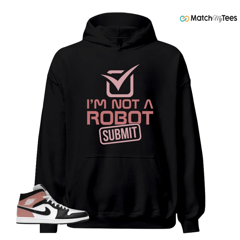NIKE AIR JORDAN 1 MID WHITE RUST PINK BLACK SNEAKER Matching Tees hoodie