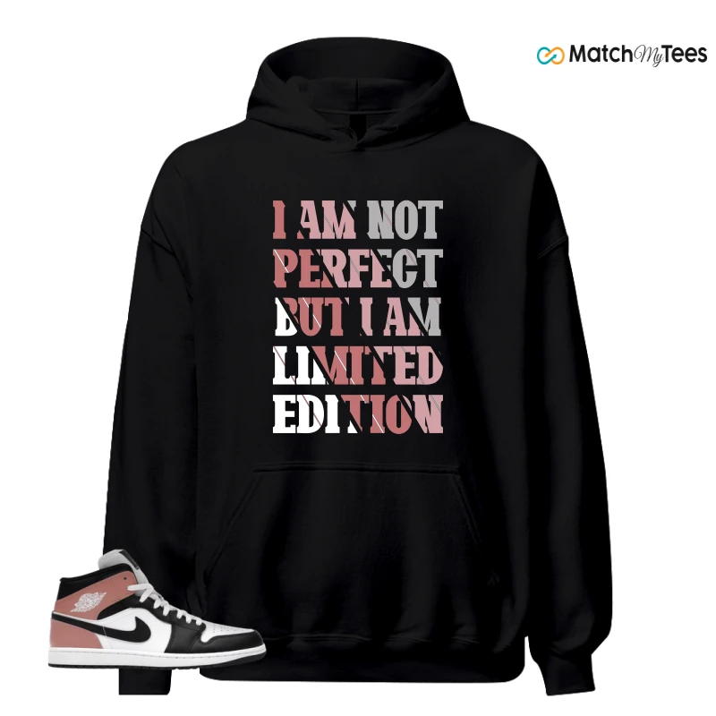 NIKE AIR JORDAN 1 MID WHITE RUST PINK BLACK SNEAKER Matching Tees hoodie