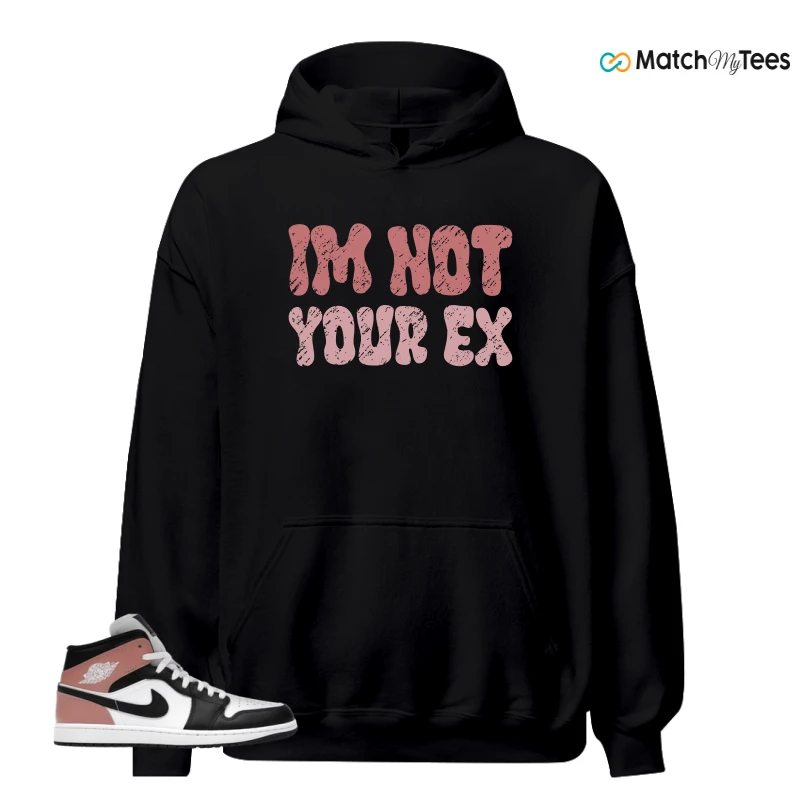 NIKE AIR JORDAN 1 MID WHITE RUST PINK BLACK SNEAKER Matching Tees hoodie