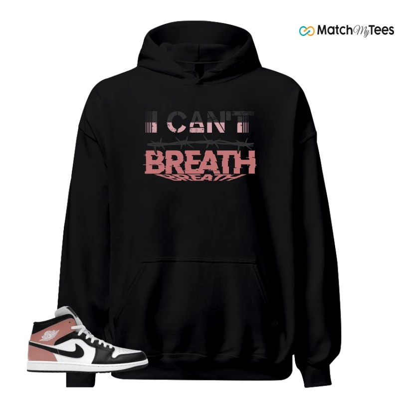 NIKE AIR JORDAN 1 MID WHITE RUST PINK BLACK SNEAKER Matching Tees hoodie